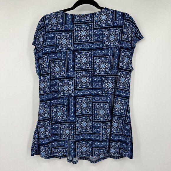 Lane Bryant Cap Sleeve Top woman's plus size 14 16 XL Blue - Picture 5 of 7